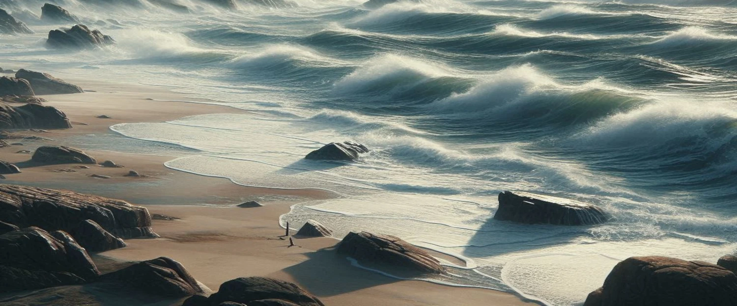 Photo of windy sea shore